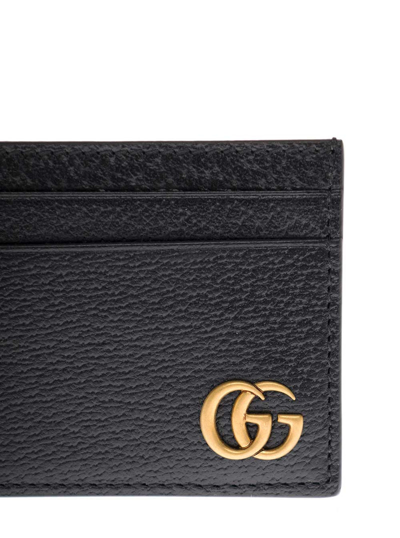 Gucci Gg Metal Plaque Card Case — Black Calfskin Cases