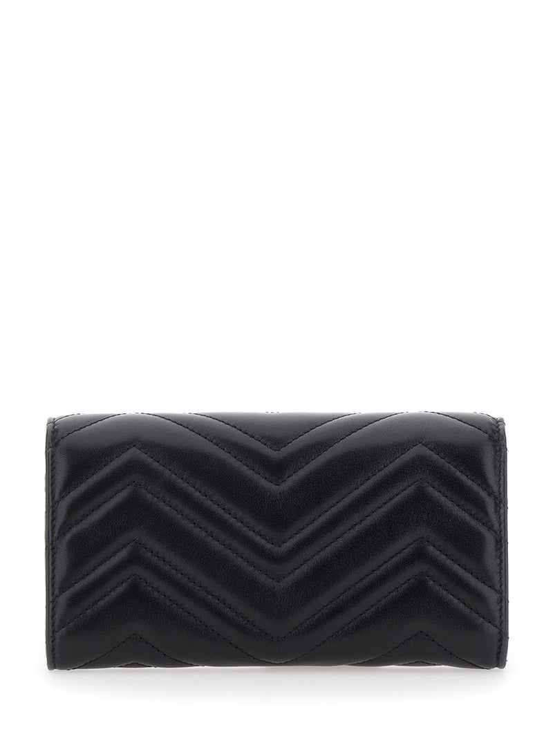 Gucci Gg Marmont Wallet — Black Leather