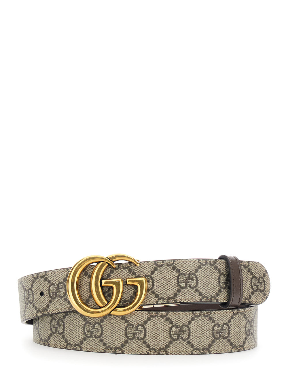Gucci Gg Supreme Reversible Belt — Brown Polyurethane