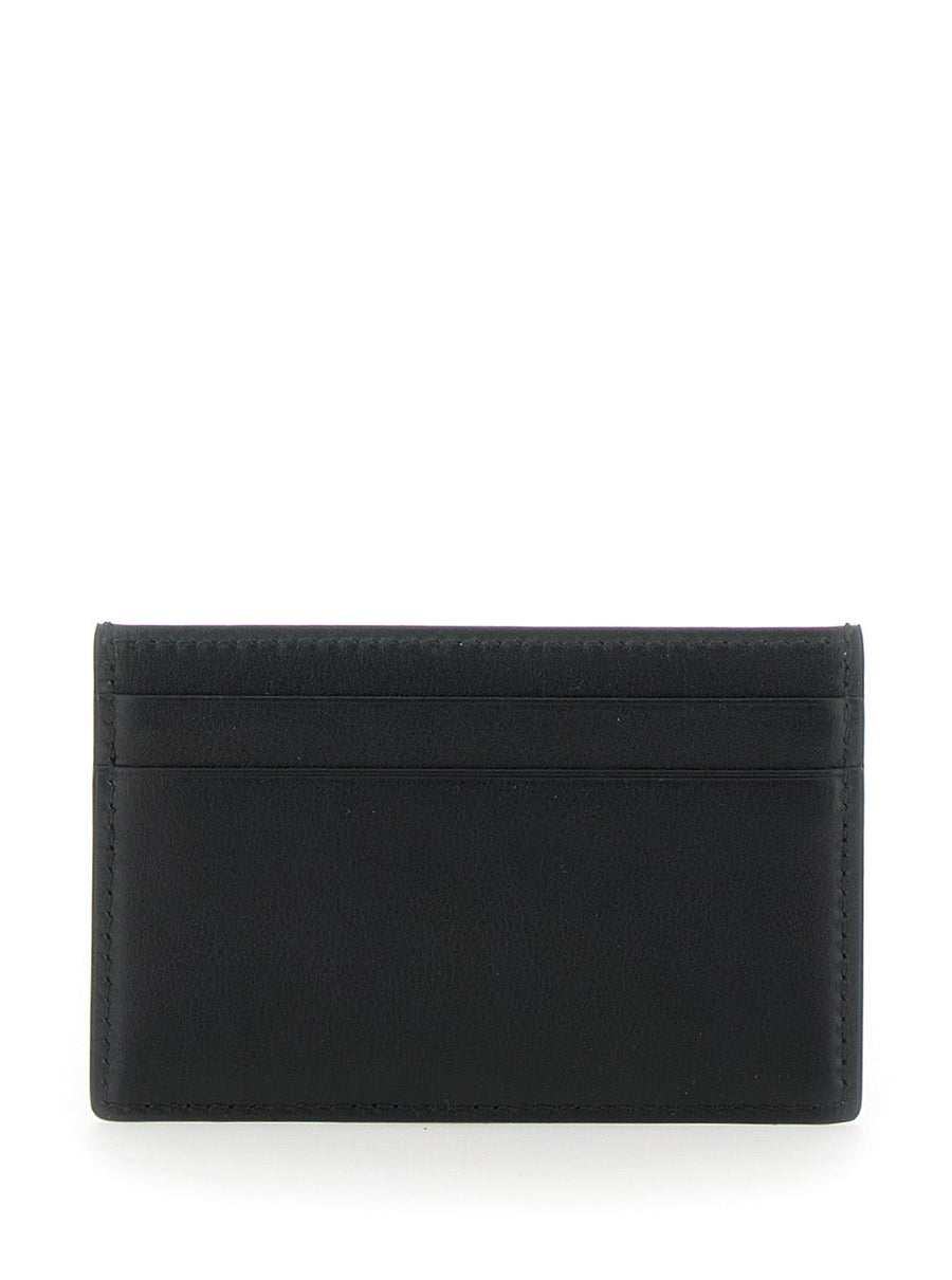 Gucci Gg Plate Calf Leather Card Case — Black Cases