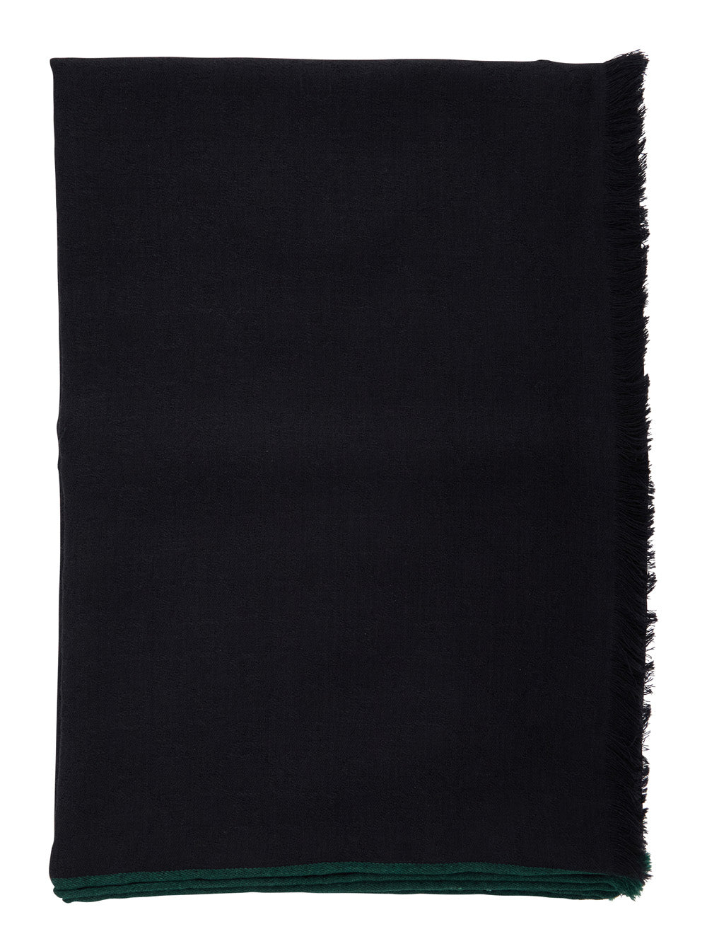 Gucci Wool-Silk Blend Scarf — Black Wool Silk Scarfs