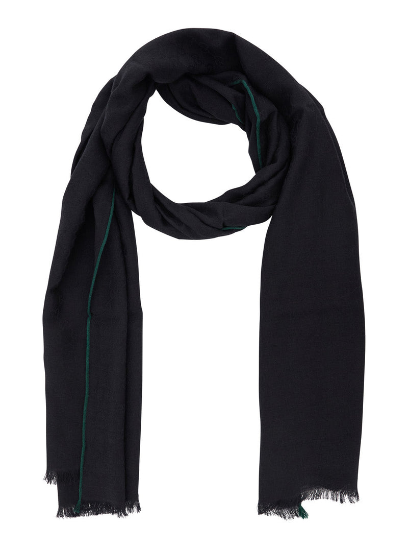 Gucci Wool-Silk Blend Scarf — Black Wool Silk Scarfs