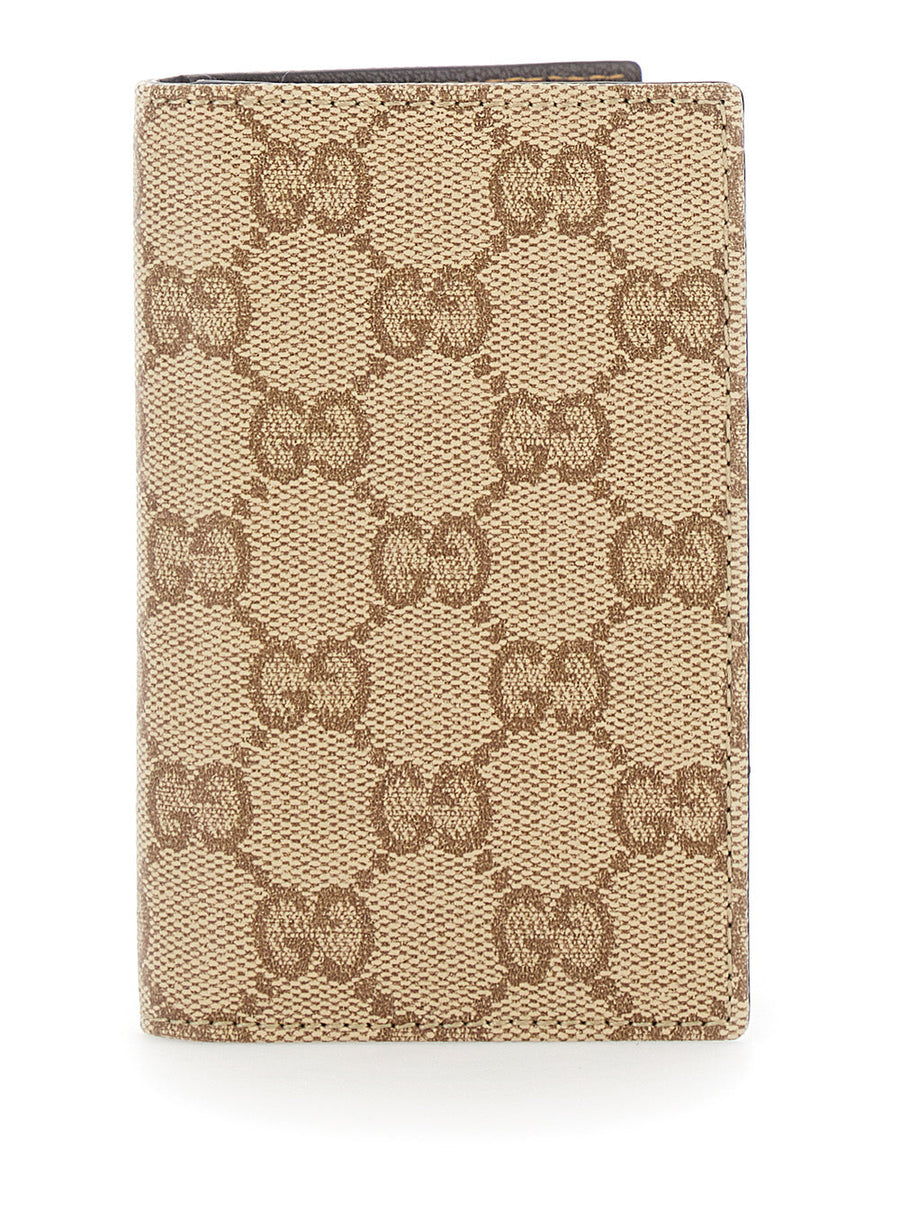 Gucci Gg Canvas And Leather Wallet — Beige