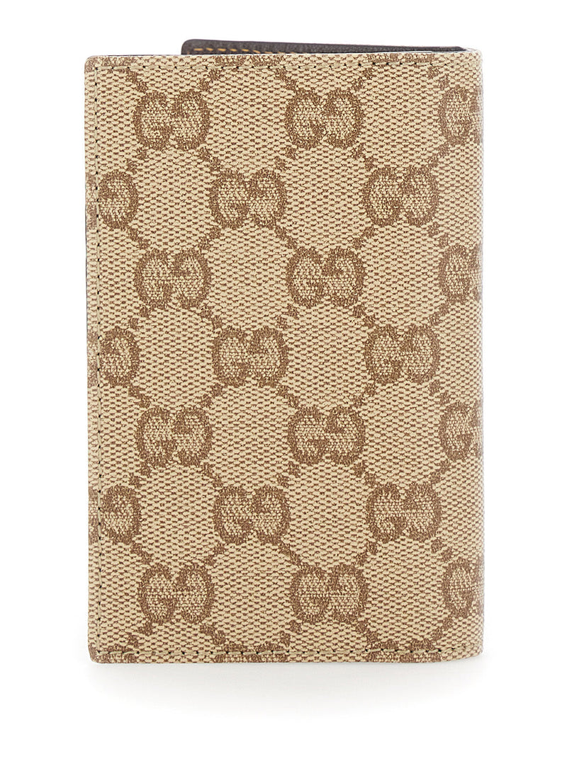 Gucci Gg Canvas And Leather Wallet — Beige