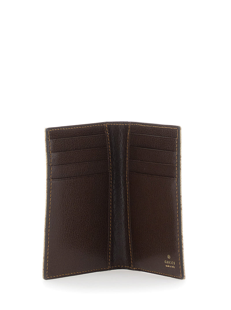 Gucci Gg Canvas And Leather Wallet — Beige