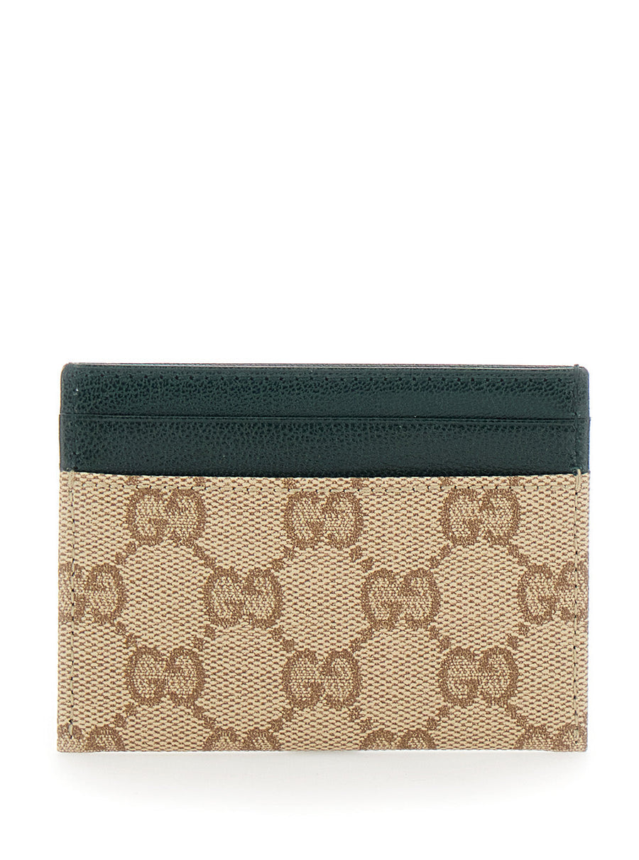 Gucci Gg Canvas And Leather Card Case — Beige Cases