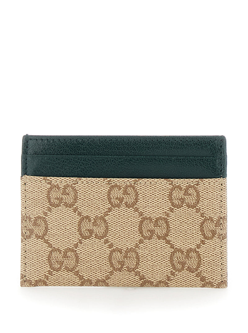 Gucci Gg Canvas And Leather Card Case — Beige Cases