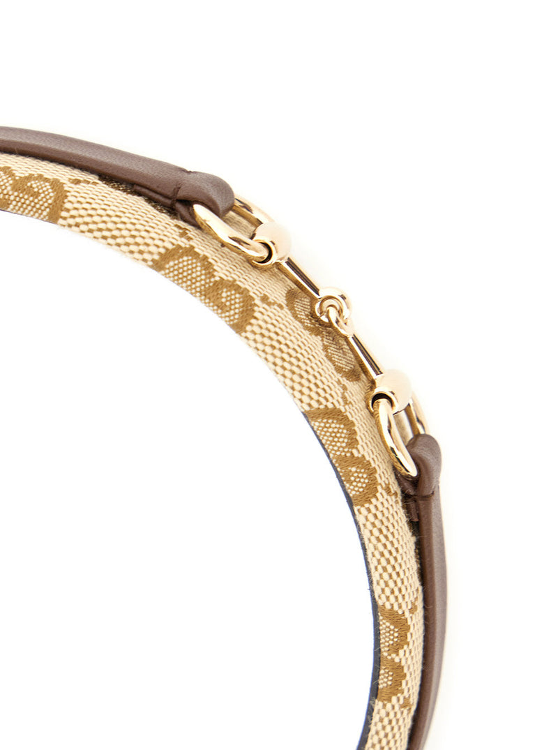 Gucci Horsebit Gg Canvas Headband — Beige Cotton Headbands