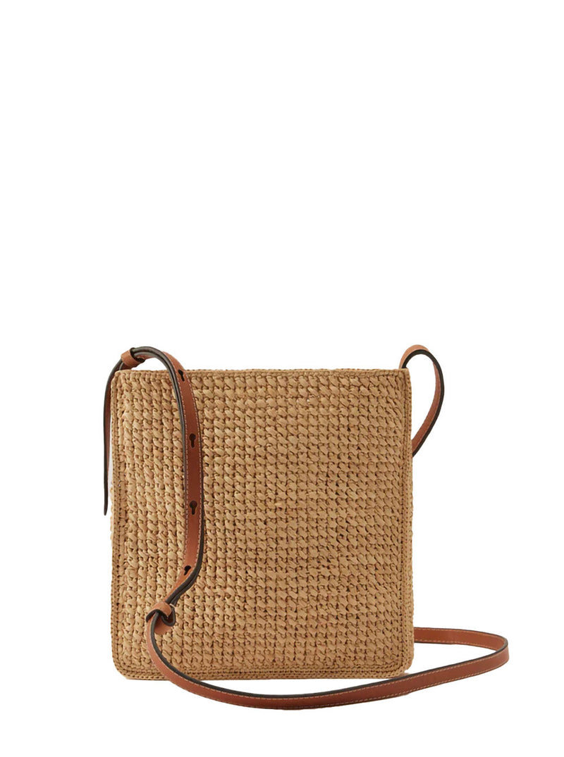 Helen Kaminski Woven Raffia Shoulder Bag — Beige