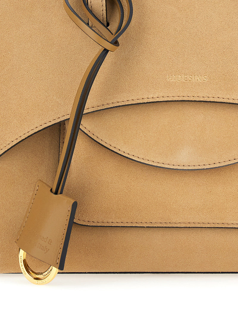 Hidesins Suede Top Handle Bag — Beige