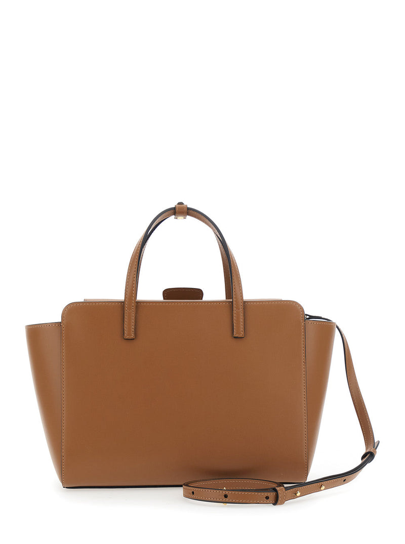 Hidesins Flap-Top Calf Leather Shoulder Bag — Brown