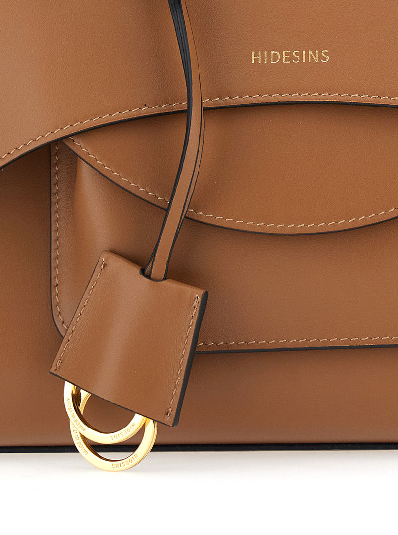 Hidesins Flap-Top Calf Leather Shoulder Bag — Brown