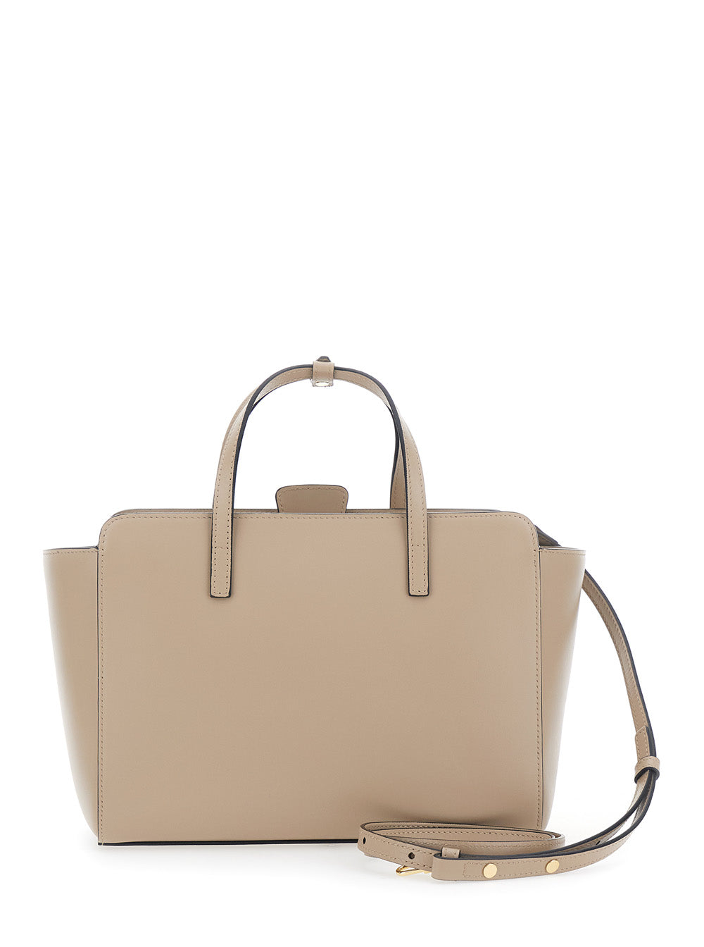 Hidesins Calf Leather Top Handle Bag — Beige