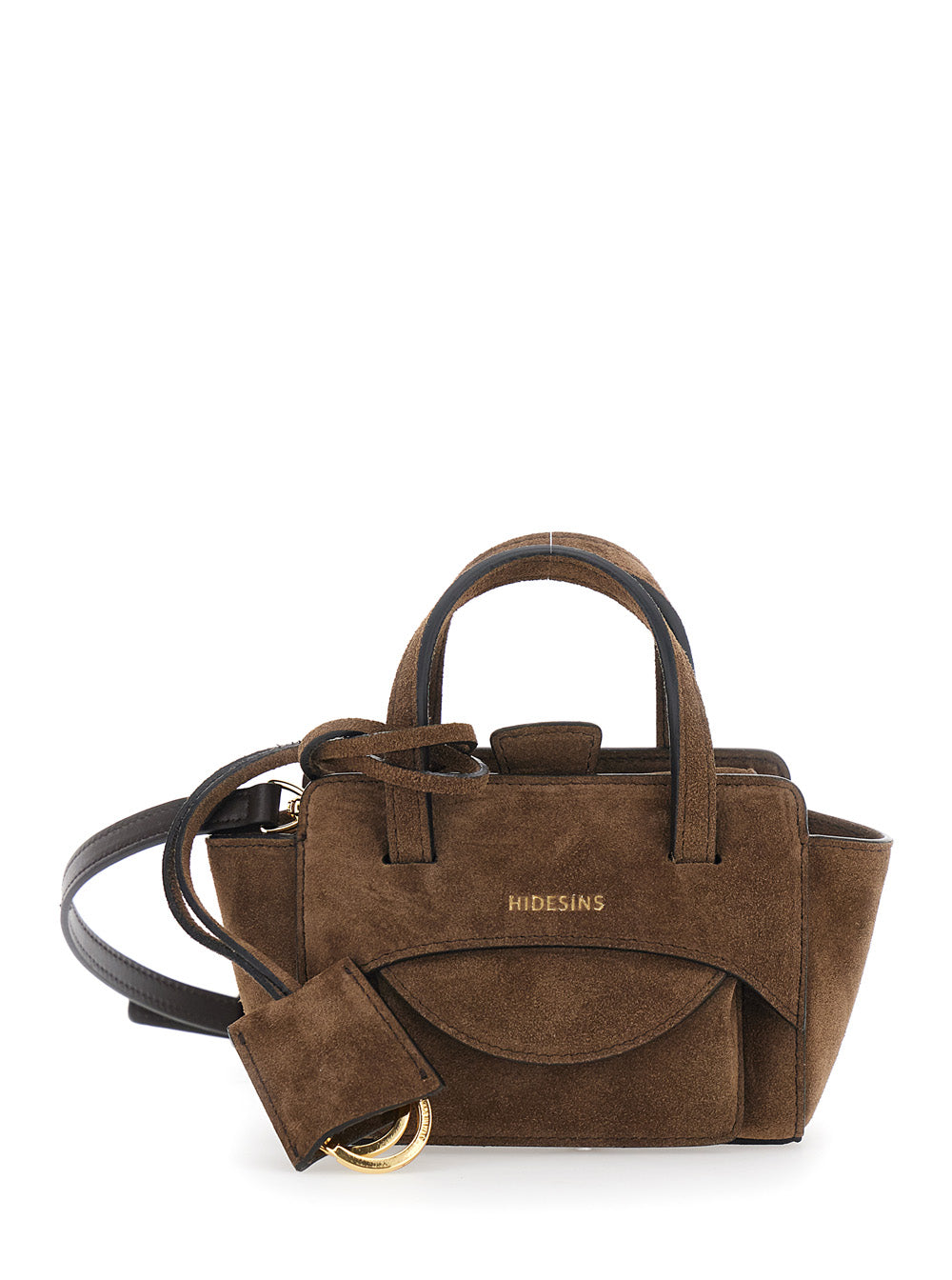 Hidesins Suede Top Handle Bag — Brown