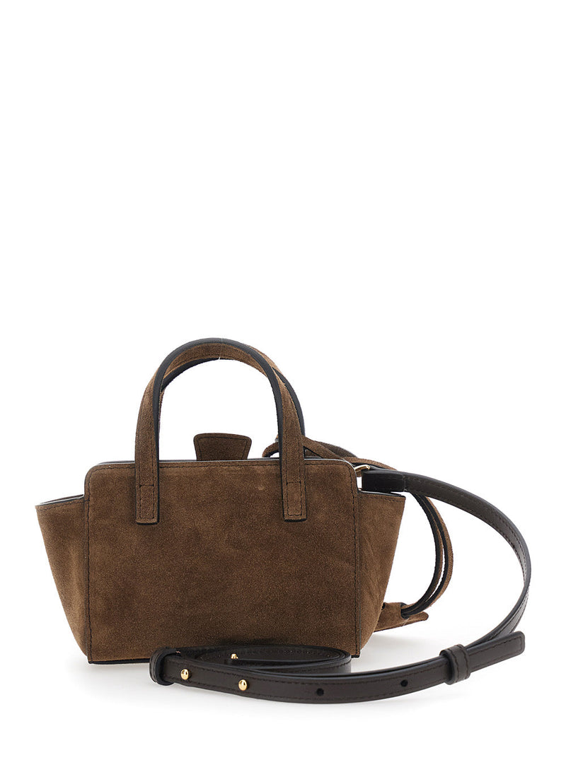 Hidesins Suede Top Handle Bag — Brown
