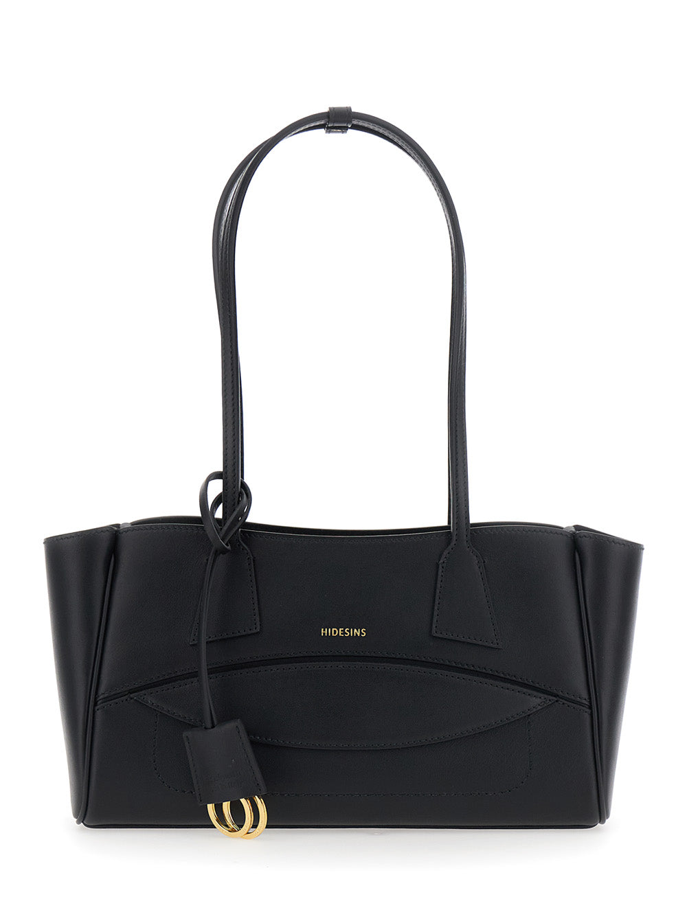 Hidesins Structured Leather Shoulder Bag — Black