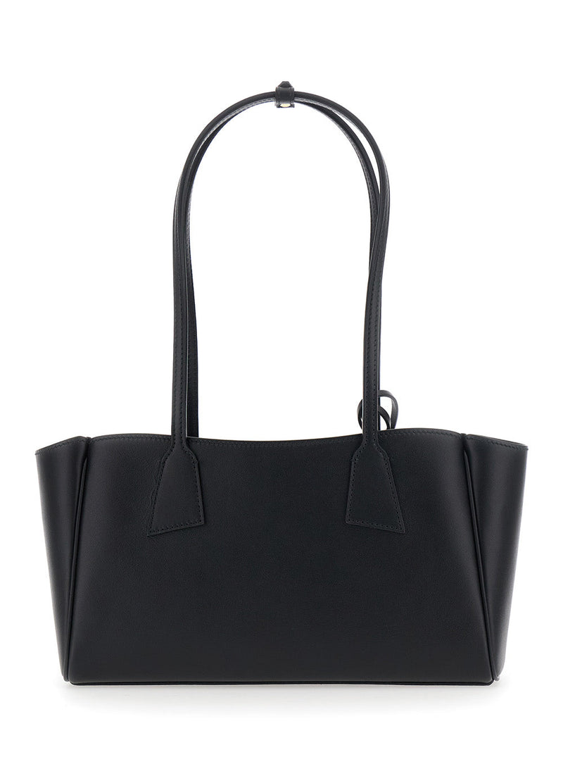Hidesins Structured Leather Shoulder Bag — Black