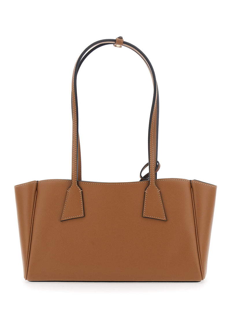 Hidesins Logo-Detailed Leather Shoulder Bag — Brown