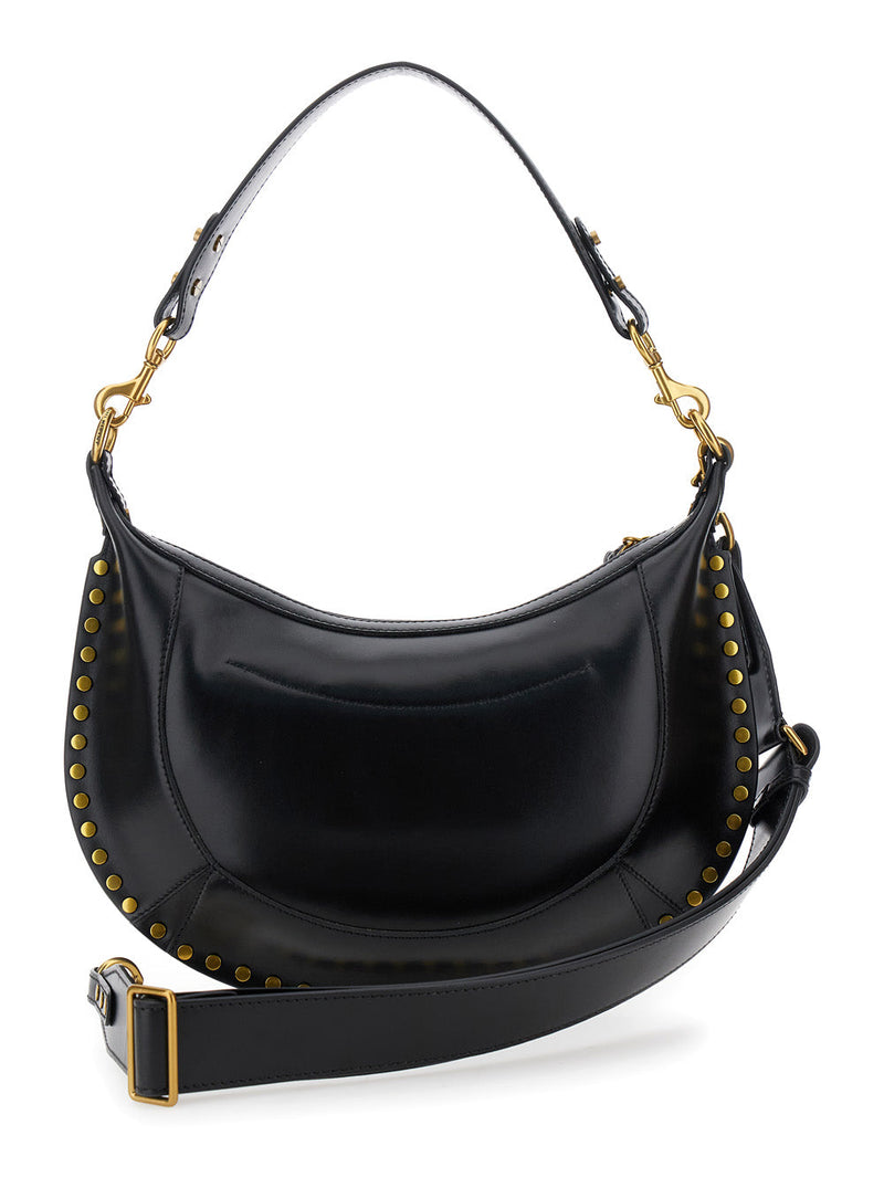 Isabel Marant Naoko Shoulder Bag — Black Smooth-grain Leather
