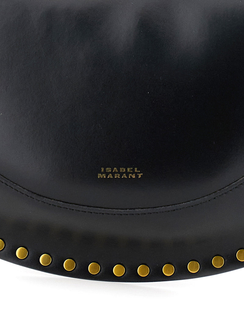 Isabel Marant Naoko Shoulder Bag — Black Smooth-grain Leather