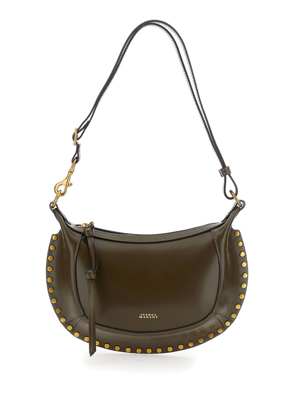 Isabel Marant Oskan Moon Crossbody Bag — Green Leather