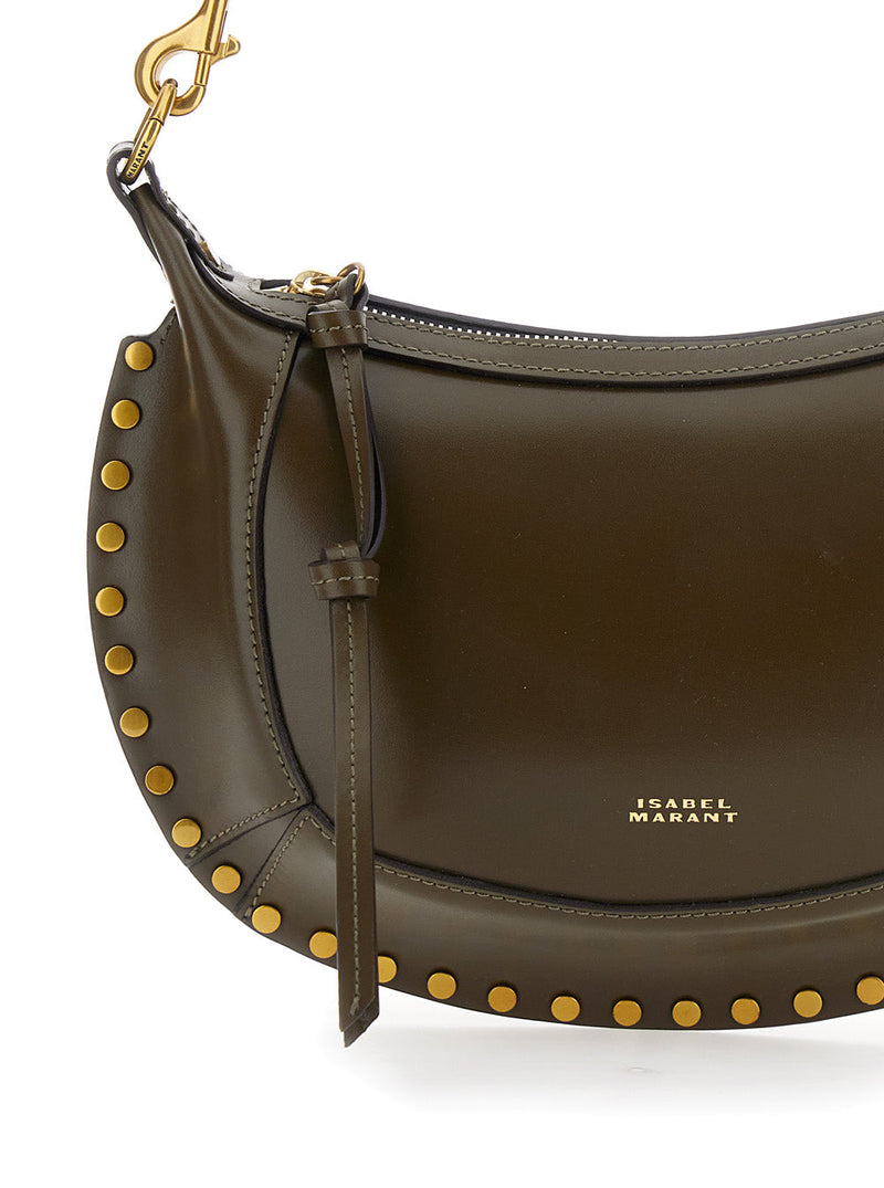 Isabel Marant Oskan Moon Crossbody Bag — Green Leather