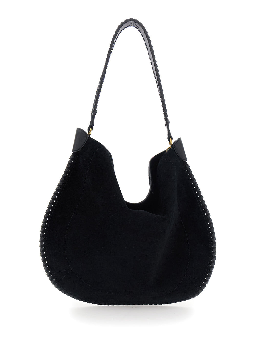 Isabel Marant Oskan Shoulder Bag — Black Suede