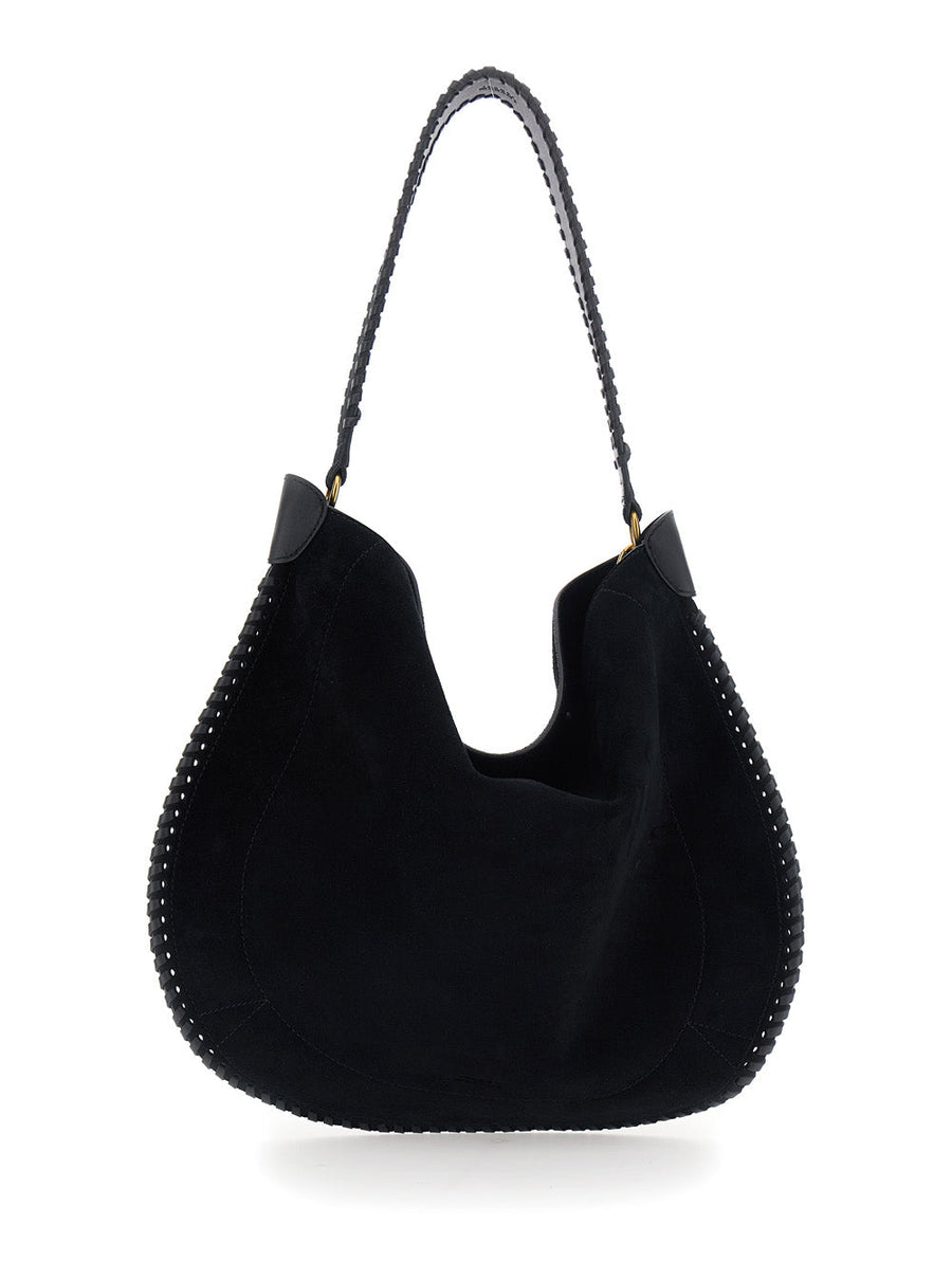 Isabel Marant Oskan Shoulder Bag — Black Suede