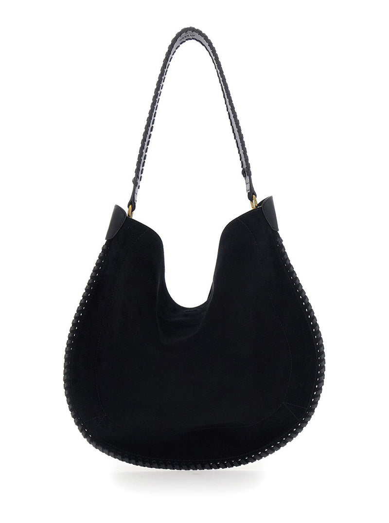 Isabel Marant Oskan Shoulder Bag — Black Suede