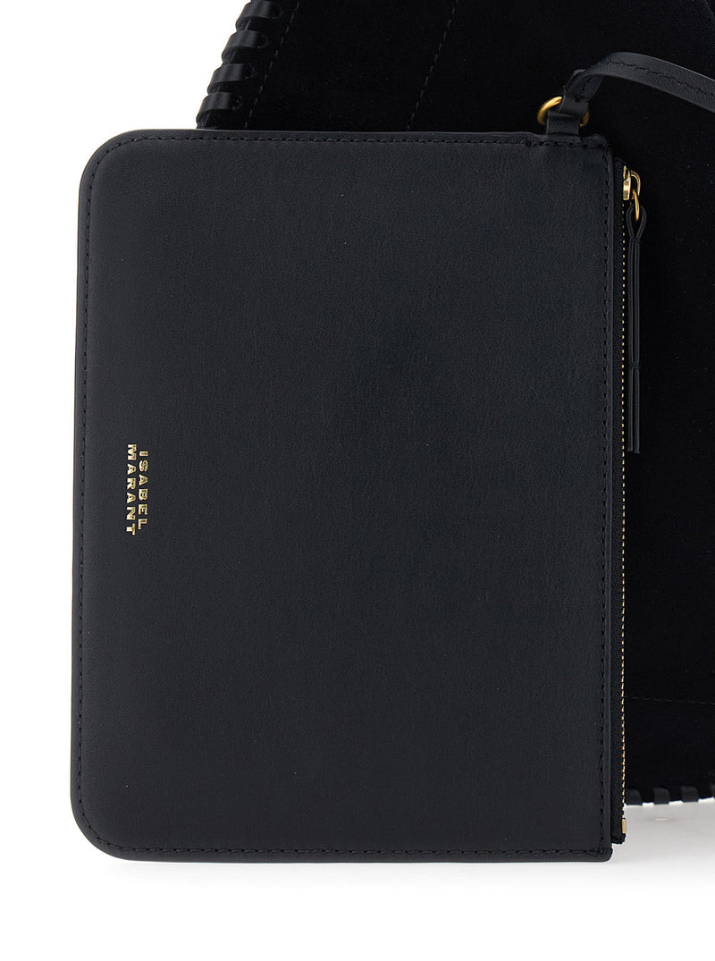 Isabel Marant Oskan Shoulder Bag — Black Suede