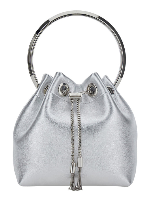 Jimmy Choo Bon Top Handle Bag — Silver Lamb