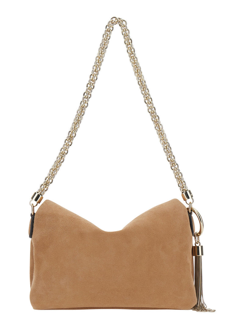 Jimmy Choo Callie Flap Shoulder Bag — Beige Goat Leather