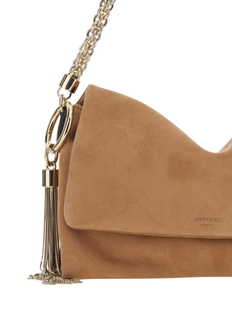 Jimmy Choo Callie Flap Shoulder Bag — Beige Goat Leather