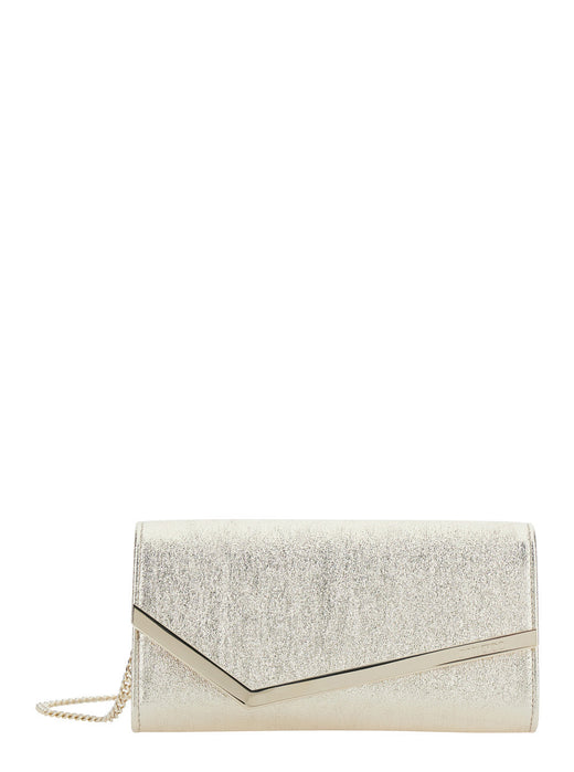 Jimmy Choo Emmie Clutch — Silver Lamb