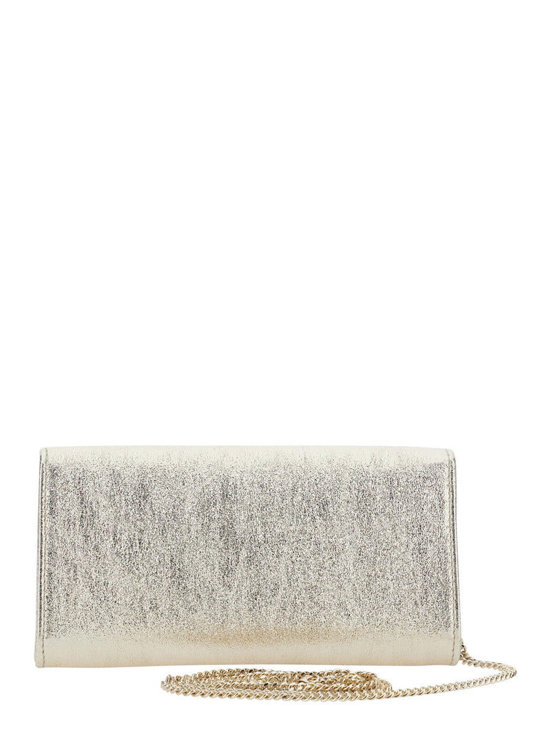 Jimmy Choo Emmie Clutch — Silver Lamb