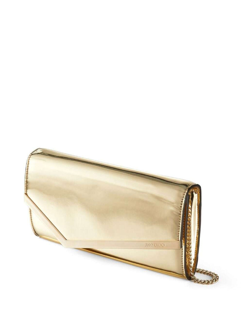 Jimmy Choo Emmie Clutch — Gold Fabric