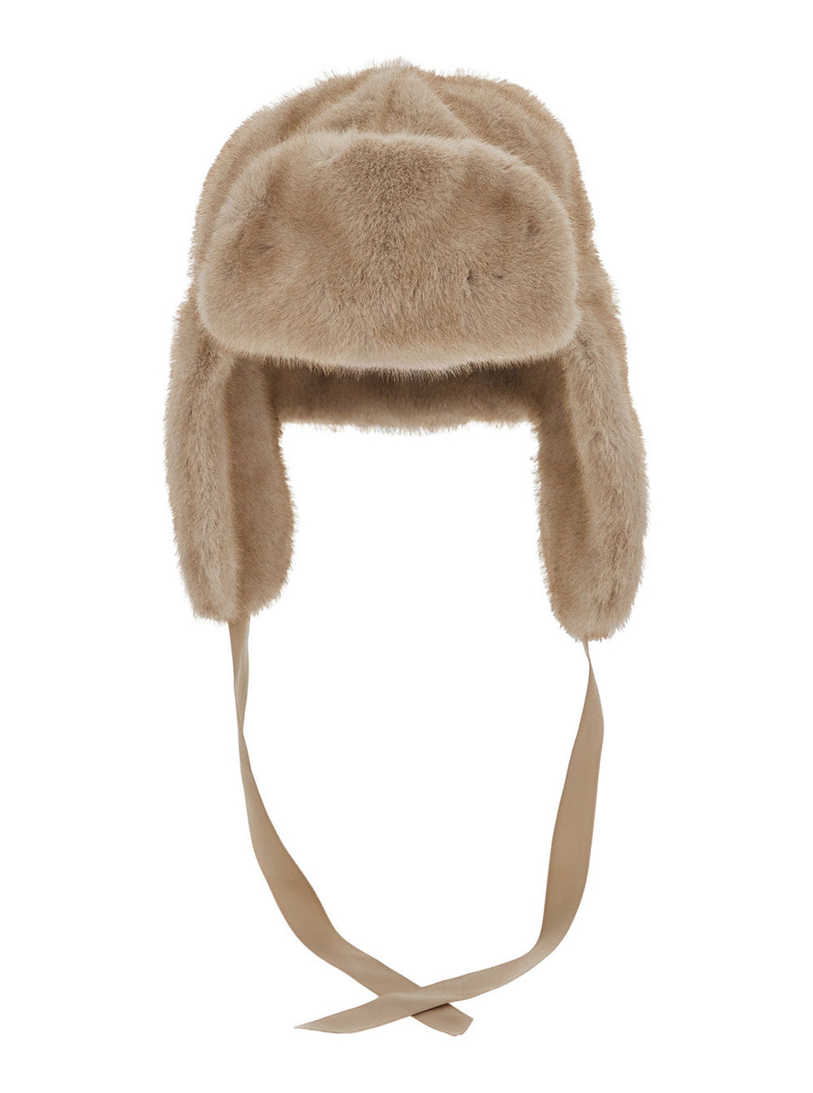 Leplain Ylvam Fur Winter Hat — Beige