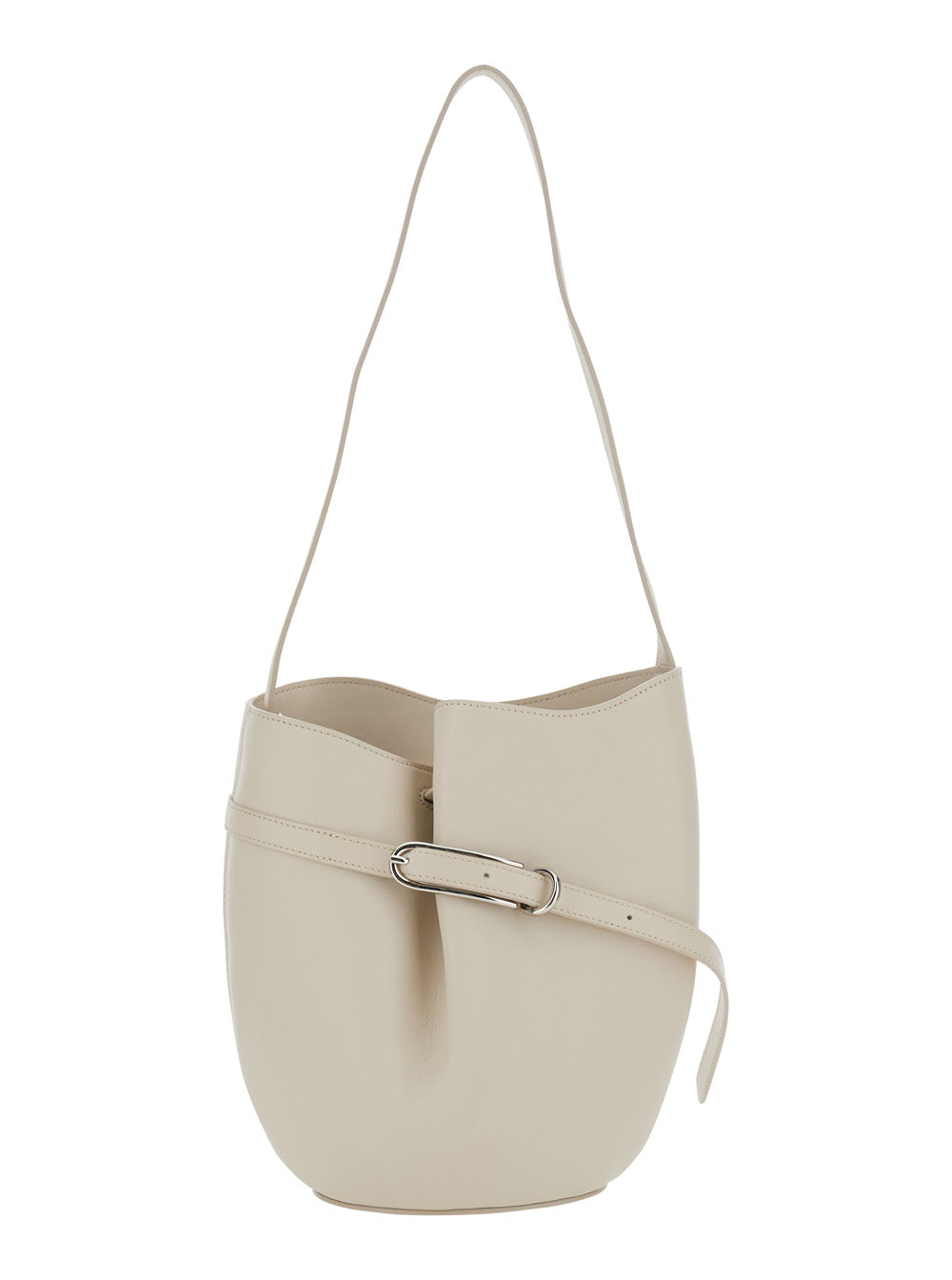 Liffner Structured Calf Leather Shoulder Bag — White