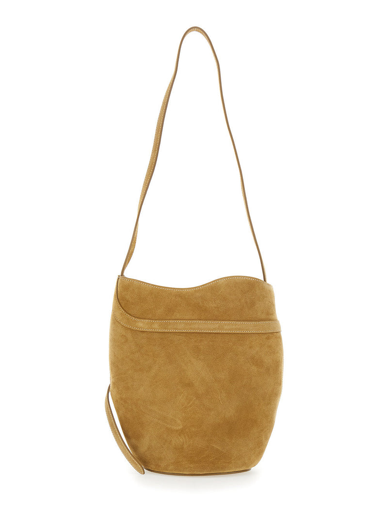 Liffner Suede With Buckle Detail Crossbody Bag — Brown Cow Leather