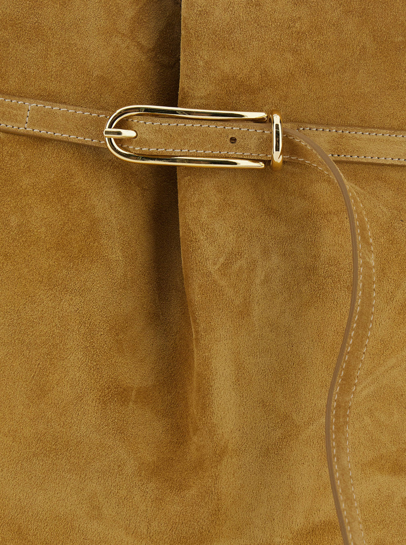 Liffner Suede Leather Shoulder Bag — Brown Cow