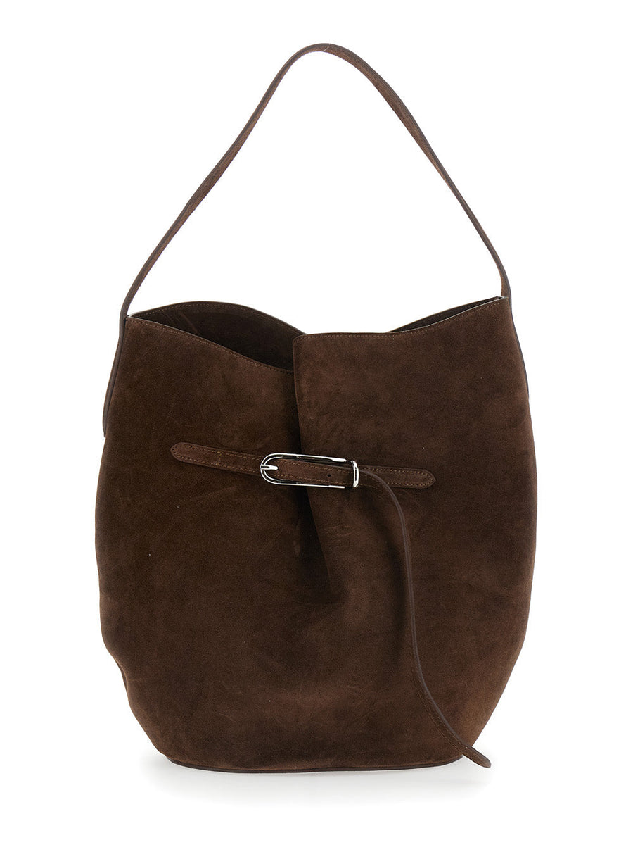Liffner Suede Leather Shoulder Bag — Brown Cow