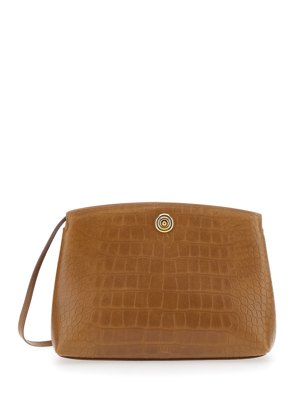 Liffner Crocodile-Embossed Calf Leather Clutch — Brown