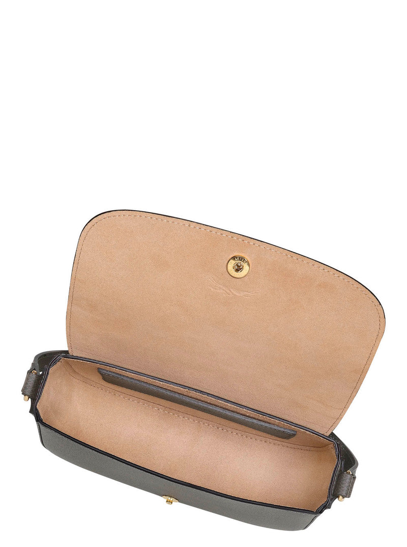 Longchamp Crossbody Bag — Gray Calfskin