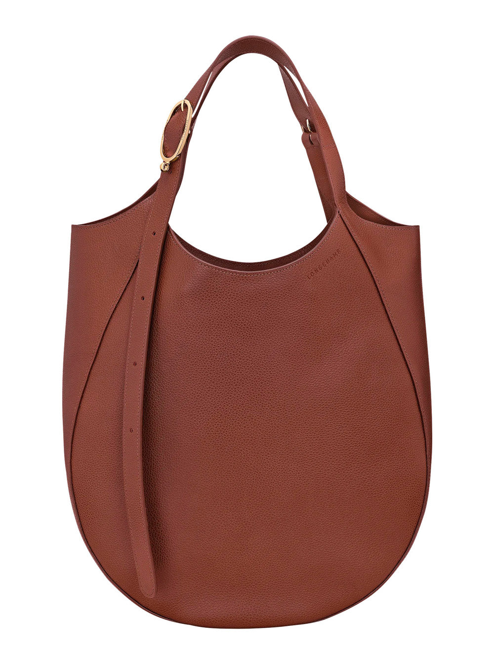 Longchamp Le Foulonné Shoulder Bag — Brown Calf Leather
