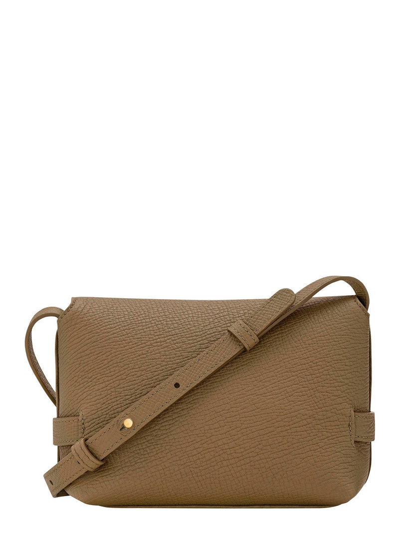 Longchamp Triomphe Crossbody Bag — Green Calf Leather