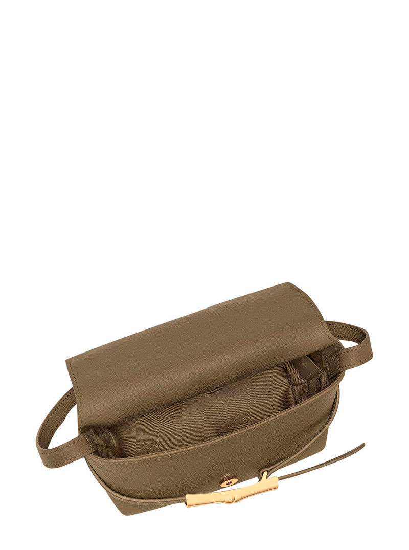 Longchamp Triomphe Crossbody Bag — Green Calf Leather