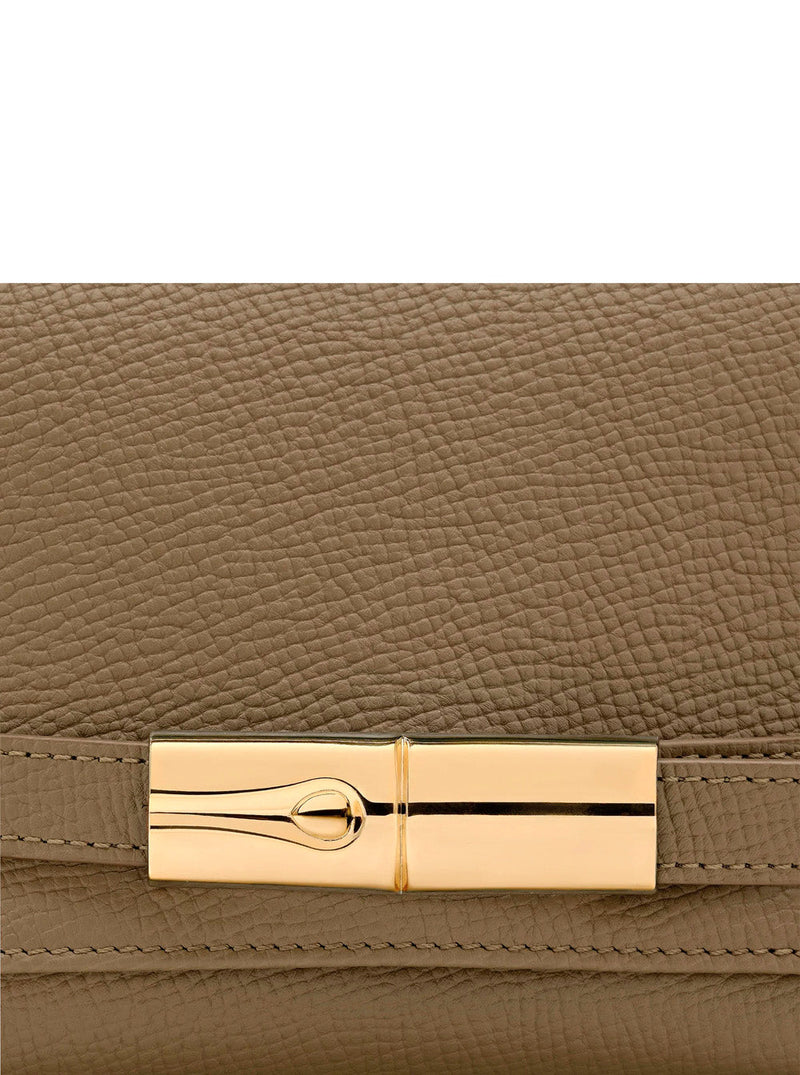 Longchamp Triomphe Crossbody Bag — Green Calf Leather