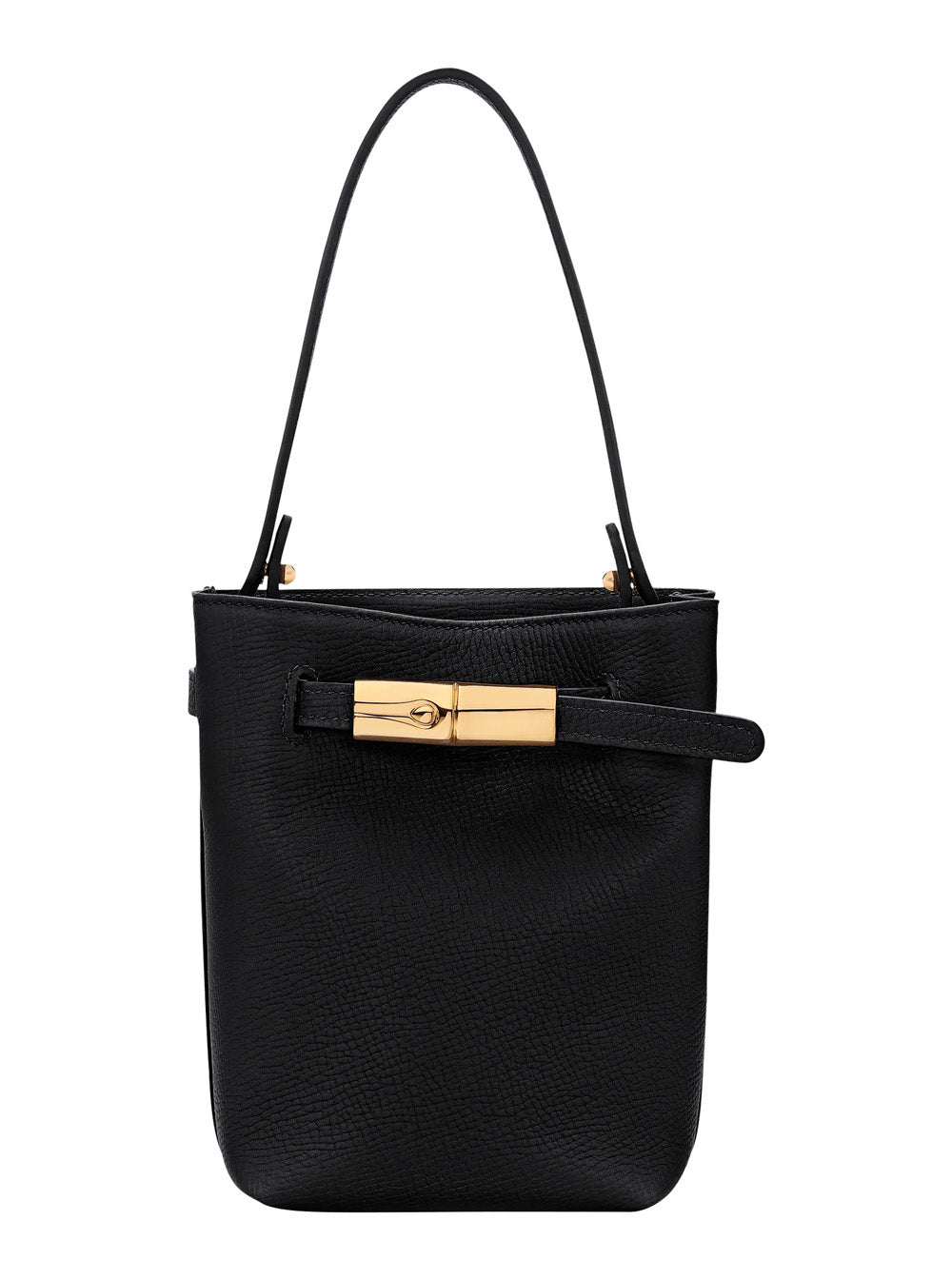 Longchamp Calf Leather Shoulder Bag — Black