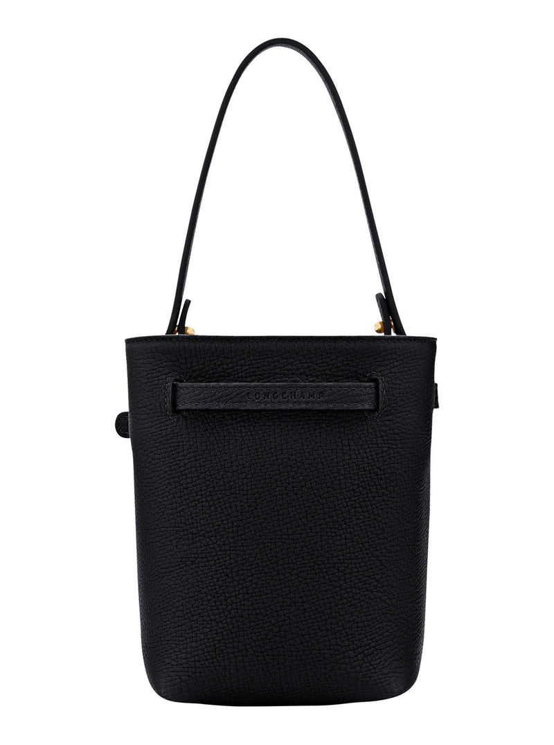 Longchamp Calf Leather Shoulder Bag — Black