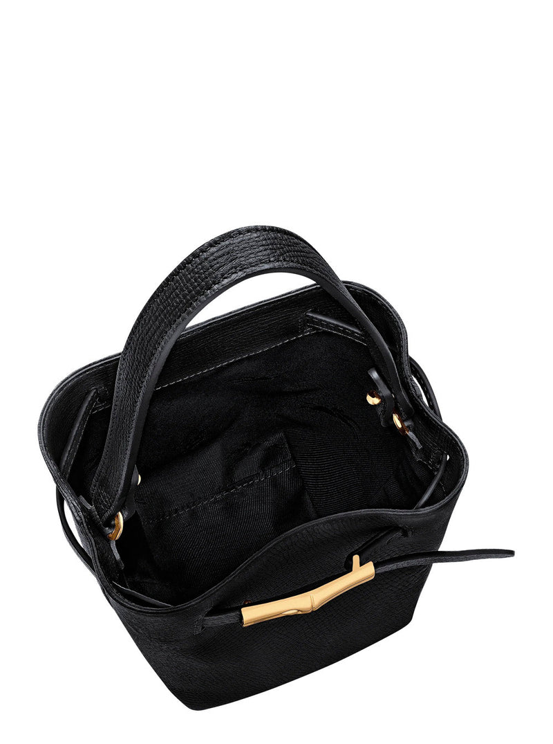 Longchamp Calf Leather Shoulder Bag — Black